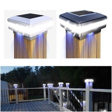 1-10Pack Solar Post Lights Deck Cap Fence Light Square Landscape Garden Lamps UK