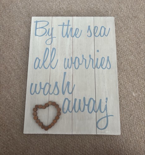 Wooden beach wall sign - wall, by