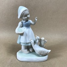 John Jenkins Girl With Geese Vintage Porcelain Figurine