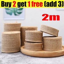 1Roll Natural Rustic Jute Burlap Hessian Ribbon Wedding Party Decorative Craft