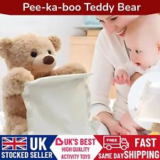 Peek a boo Teddy Bear Interactive Talking Tummy Time Hide & Seek Brown Pink Blue