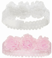 Baby girl HEADBAND flower rosettes christening wedding party bridesmaid