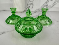 Vintage Green Vaseline Glass