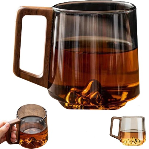 Glass slanted coffee cup - glass,