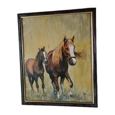 Horses in Field Original Oil