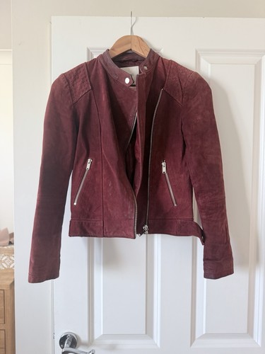 Mango burgundy suede leather - suede,