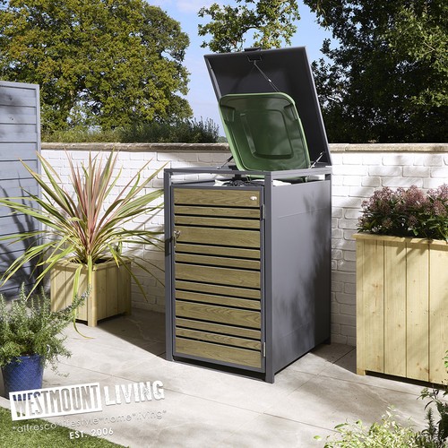 Single metal wheelie bin - wheelie,