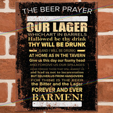 BEER PRAYER Funny Metal Signs