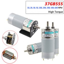 Micro DC 12V/24V Gearmotor Metal Gearbox Motor 15W High Torque 10~600RPM 37GB555