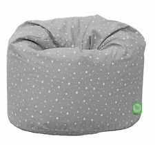 Bean Lazy ® 100% Cotton Large Grey Stars Bean Bag with Filling
