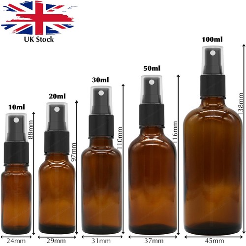 Amber glass spray bottle - amber,