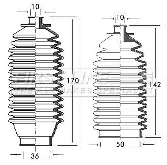 First line steering boot - line,