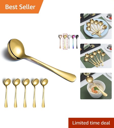 Luxury gold soup spoons - gold,