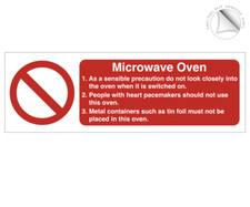 Mileta CE029 Microwave oven catering equipment safety notice Size: 100x300mm