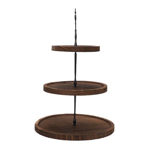 Wood tier dessert stand - wood, 3
