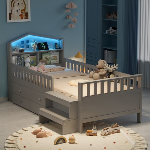 3ft single kids wooden bed - single,