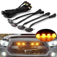 Set Of 4 Yellow Front Grille LED Marker Lights 4x4 truck For Mitsubishi L200