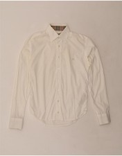 BURBERRY Mens Shirt Small Off White Cotton CZ10