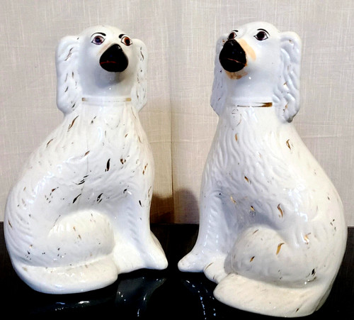 Antique staffordshire spaniel - staffordshire,