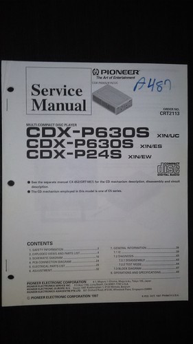 Pioneer cdx p630s p24s service - pioneer,