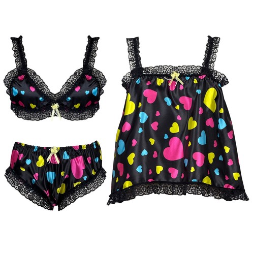 Satin heart print - heart, sissy