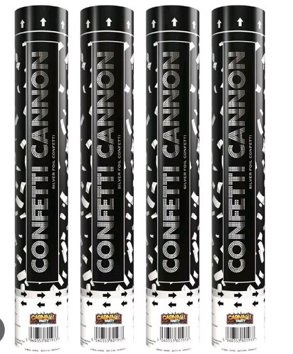 Confetti cannons silver - 4x,