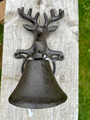 Cast iron wall bell reindeer - cast,