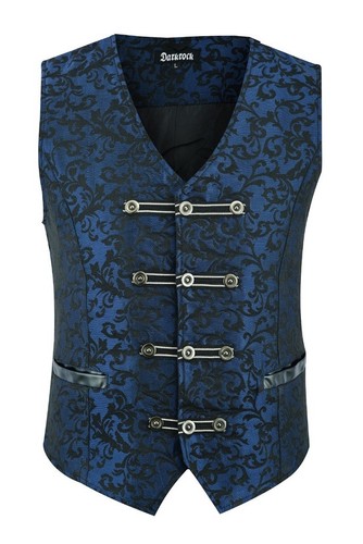 Men blue victorian suit vest - men's,