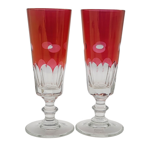 Cut clear cranberry - cut,