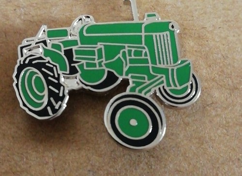 Green tractor enamel pin - tractor, badge