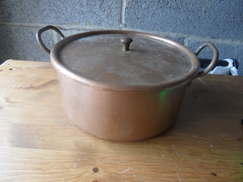 Vintage copper cooking pot - cooking, w/