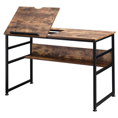 Homcom tiltable drafting table - tiltable,