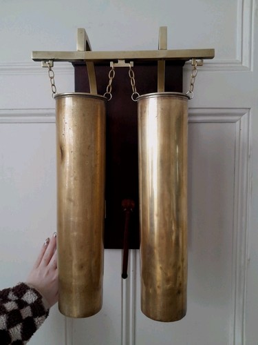 Ww1 trench art brass two - ww1,