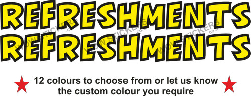 Refreshments stickers - x,