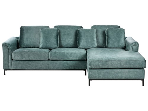 Left hand velvet corner sofa - velvet,