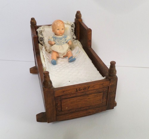 Nice old carved wooden crib - nice,