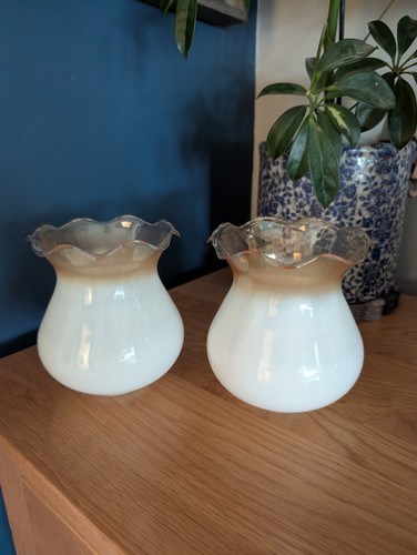 Vintage pair tulip glass light - vintage,
