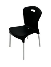 Black stacking chairs plastic - black,