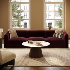 Burgundy velvet curved modular - curved,