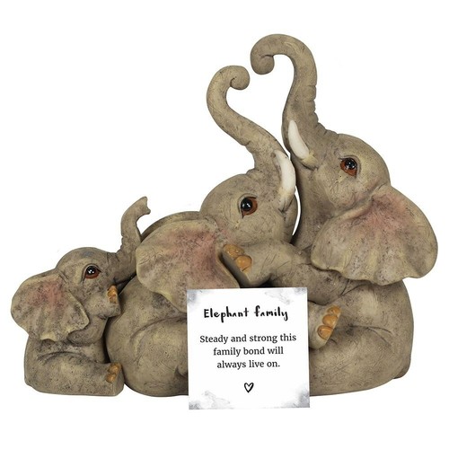 Resin elephant family - resin, ornament