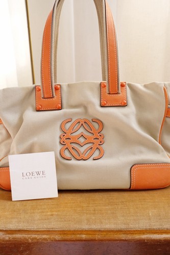 2007 loewe beige canvas tote - 2007,