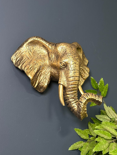 Gold elephant head wall - elephant,