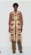 ANTIK BATIK Long cream embroidered Gillet  detachable lining size M RRP £475