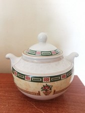 Vintage Staffordshire Tableware Balustrade Sugar Bowl Tea Ledded Ceramic