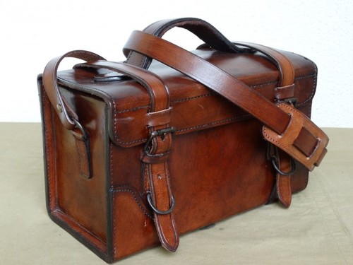 Vintage suitcase leather bag - suitcase,