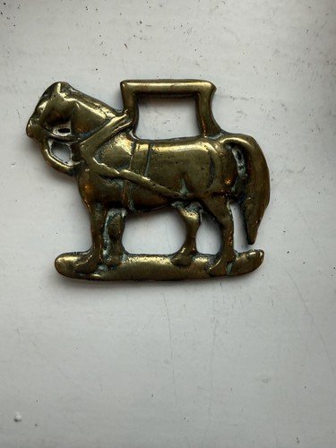 Brass horse medallion - medallion, vintage