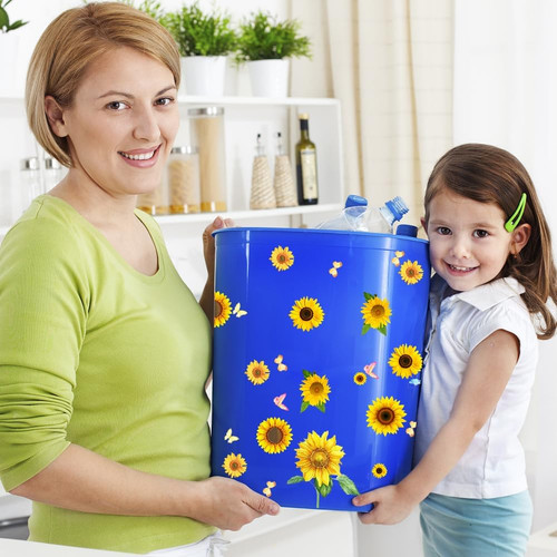 Wheelie bin stickers flowers - bin,