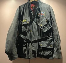 Barbour Union Jack International Black Wax Cotton Jacket XL Steve McQueen