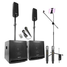VX1000BT Karaoke Setup with Wireless Microphones and Tablet Stand, Bluetooth