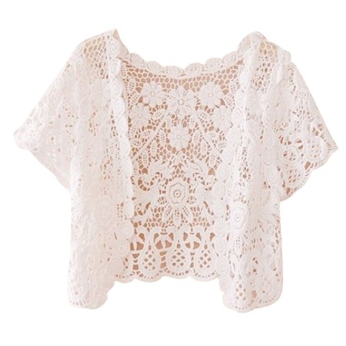 White crochet bolero shrug - shrug, for